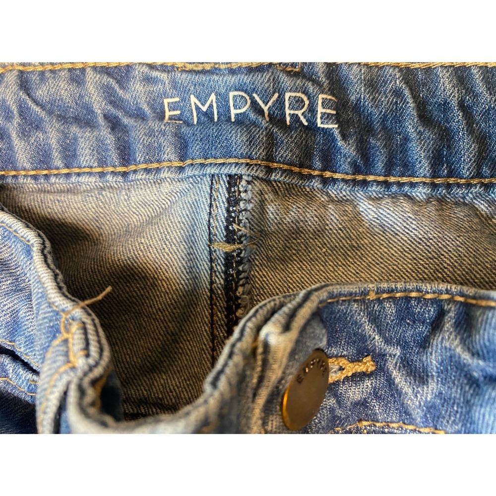 Empyre Womens Wide Leg Jeans Blue Medium Wash High Rise Panel Seam Streetwear - Picture 4 of 14